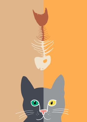 Cat and fishbone