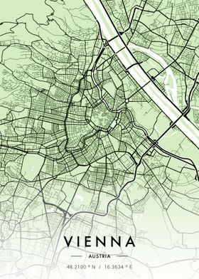 Vienna City Map Green