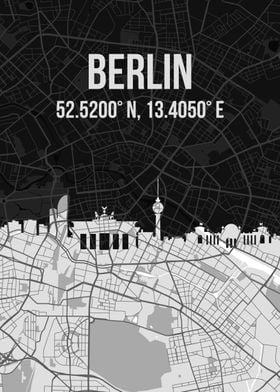 Berlin Skyline City Map