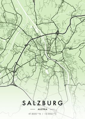 Salzburg City Map Green