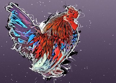 Rooster animal art