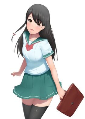 green school girl