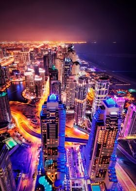 Dubai Night Skyline