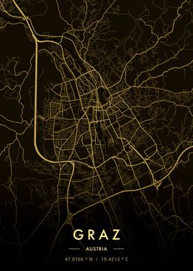 Graz City Map Gold