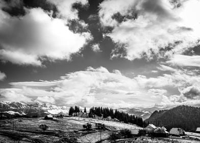 Mountains BW