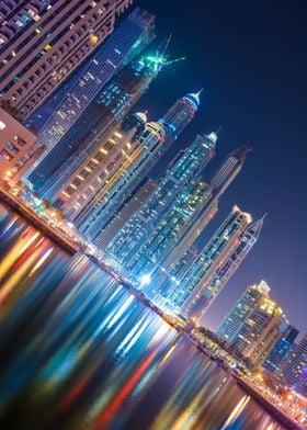 Dubai Night Cityscape