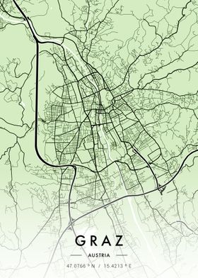 Graz City Map Green