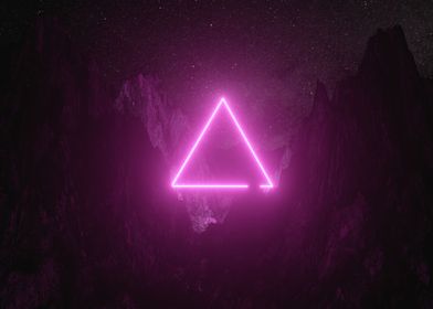 Pink neon triangle gaming