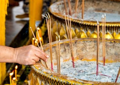 Burning incense 