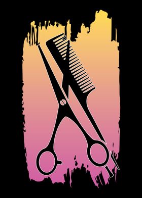 Barber Hairdresser Scissors Comb As A Heart Gift Art Print by NAO