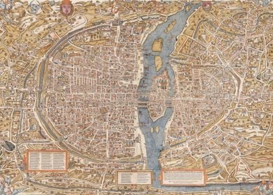 Paris ancient folded map