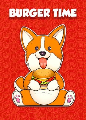 corgi eat burger