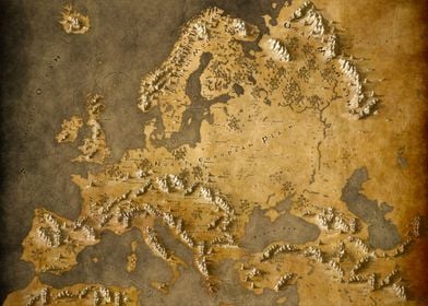 'Europe fantasy map' Poster by Mad Crabs Creations | Displate
