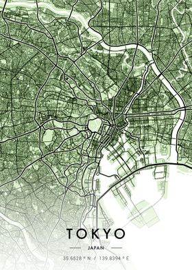 Tokyo City Map Green