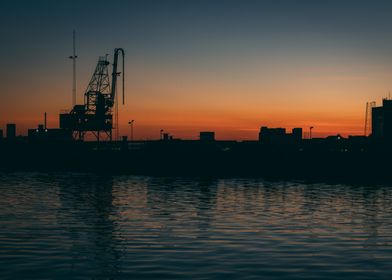 Aalborg sunset silhouette