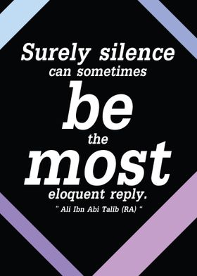  Surely silence can 