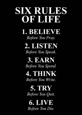 6 Rules of Life Quotes 