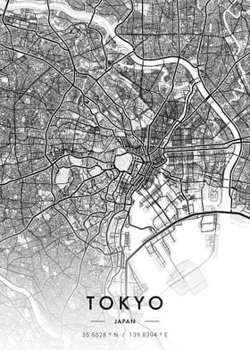 Tokyo City Map White