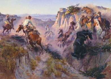 Cowboys Hunting Horses