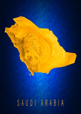 Saudi Arabia Golden Map