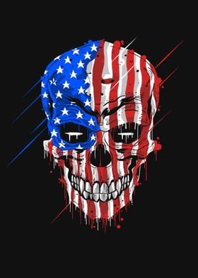 american flag skull