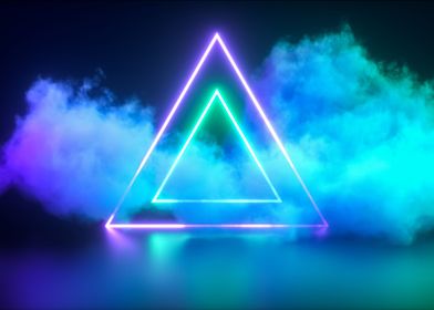 Neon triangle shape cloud