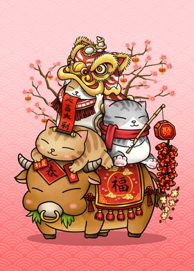 Chinese New Year Cats 