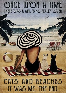 Cats and Girl Beach Life