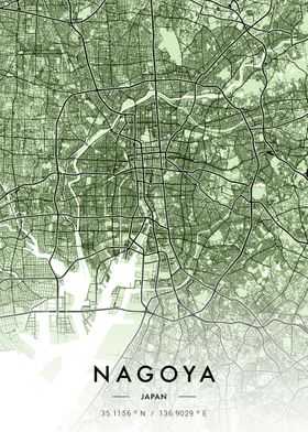 Nagoya City Map Green