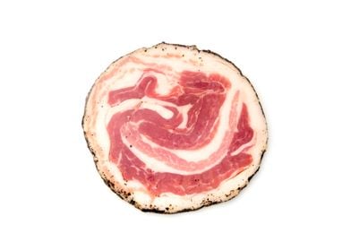 Skinned rolled pancetta