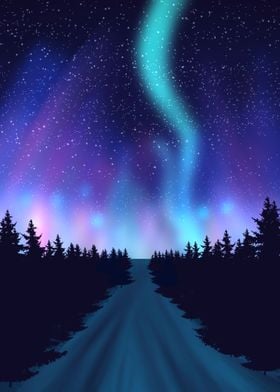 Sky night Aurora 