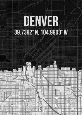 Denver City Map Skyline