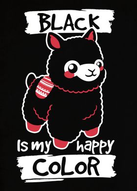 Black happy alpaca