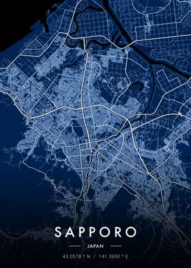 Sapporo City Map Blueprint