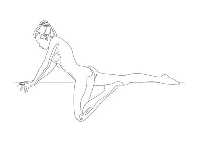 Nude Woman Line Art