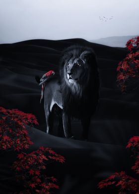 Black Lion and Parrot