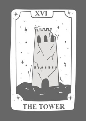 White Tarot Card THE TOWER