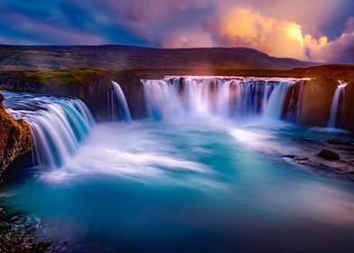 Waterfall Iceland Nature