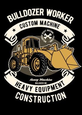 Bulldozer Retro Logo