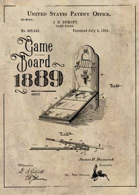 Patente tabla juegos 1889