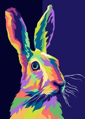 Bunny pop art illustration