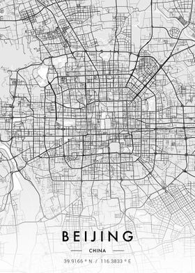 Beijing City Map White