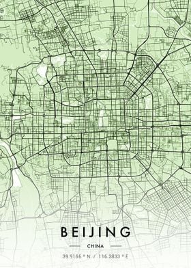 Beijing City Map Green