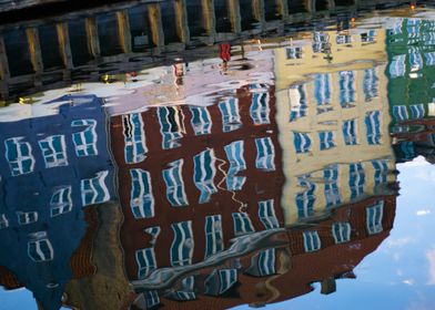 Old houses reflection