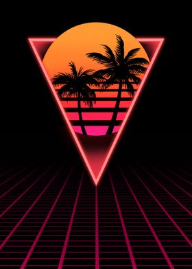 Retro Palm Tree Sunset