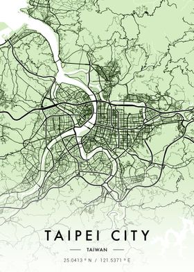 Taipei City Map Green