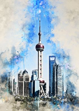 Shanghai in Watercolor