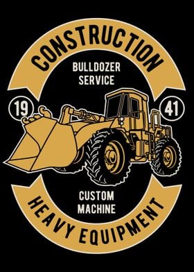 Bulldozer Retro Logo