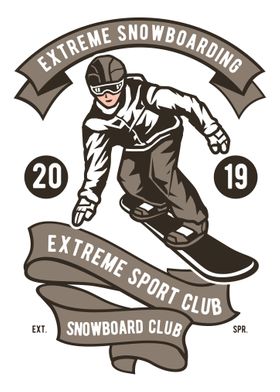 Snowboarding Vintage Logo