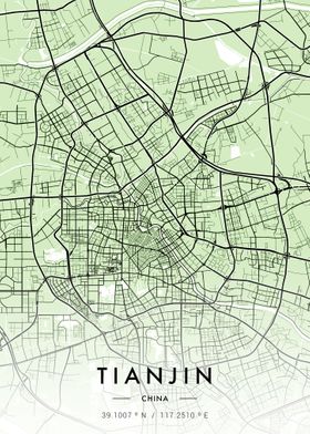 Tianjin City Map Green